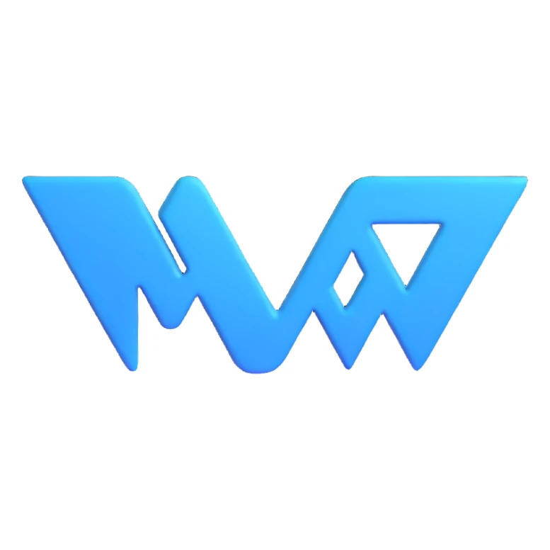 sleek blue and white 3D corporate logo sticker