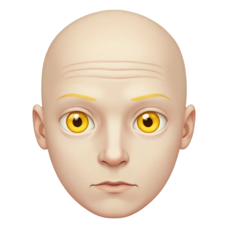 bald boy with yellow eyes and veins sticker