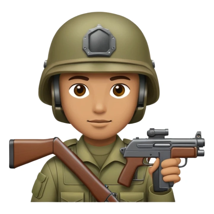 military soldier with helmet and gun sticker