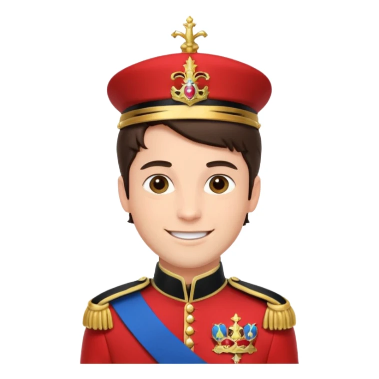 very handsome cool brunette male prince with royal uniform sticker