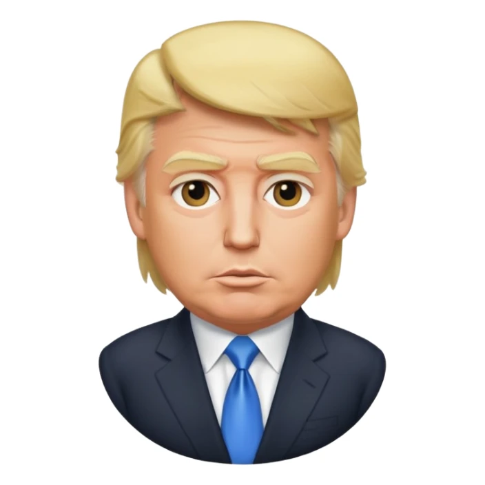 Donald Trump with blonde hair and suit sticker