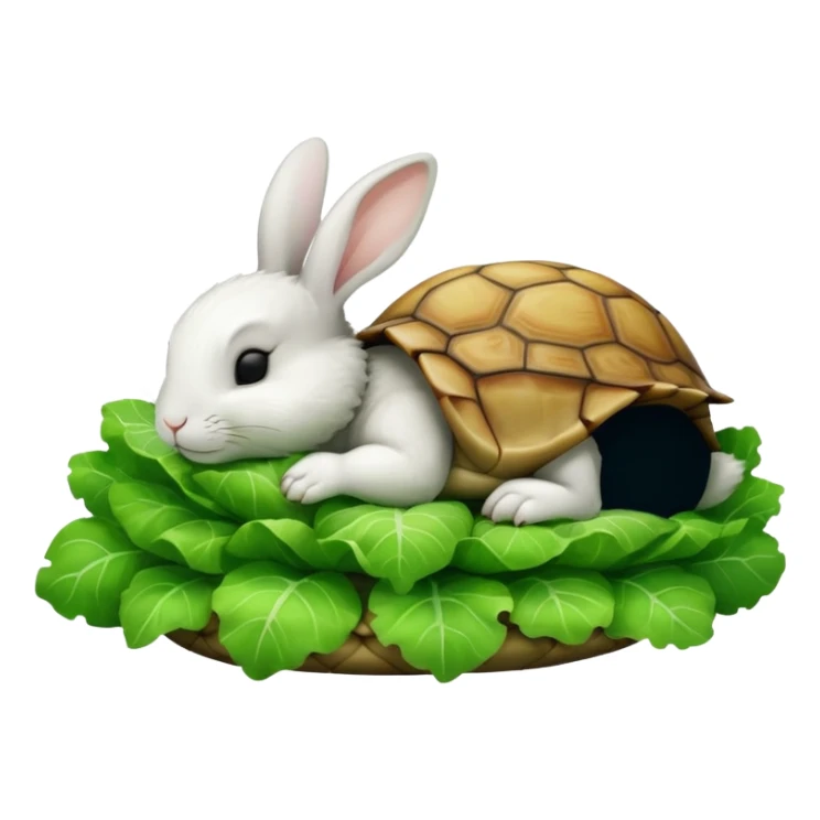  lapin qui dort et la tortu qui mange de la letu sticker
