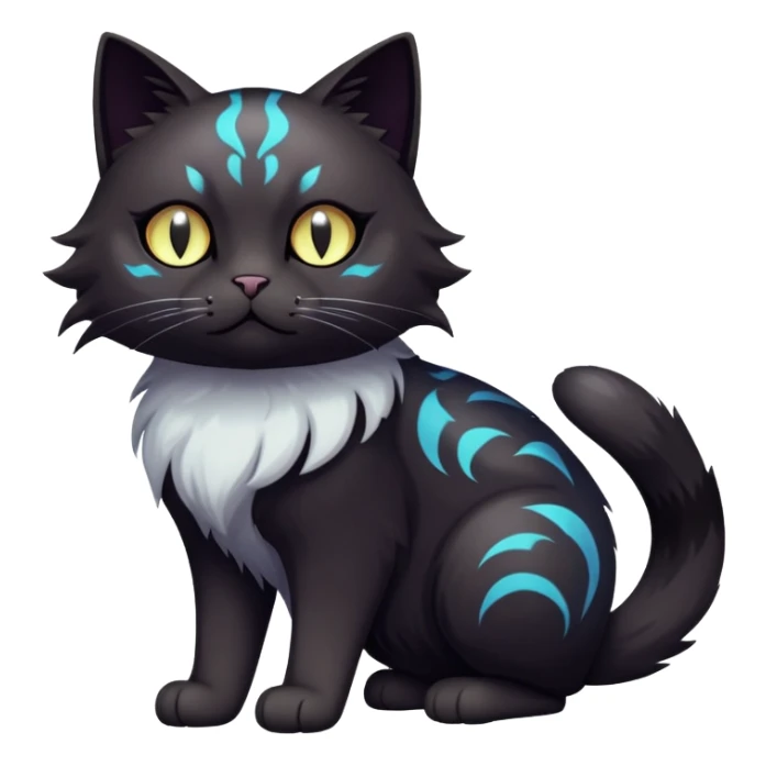 Dark-type-Psychic-type-Fakémon-Cat full body sticker