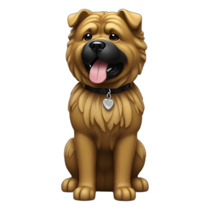 Chow dog rockstar black glass sticker