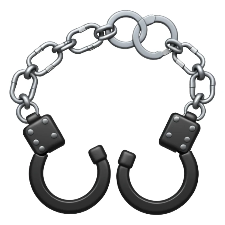 Black Leather handcuffs, connected by one chain link sticker