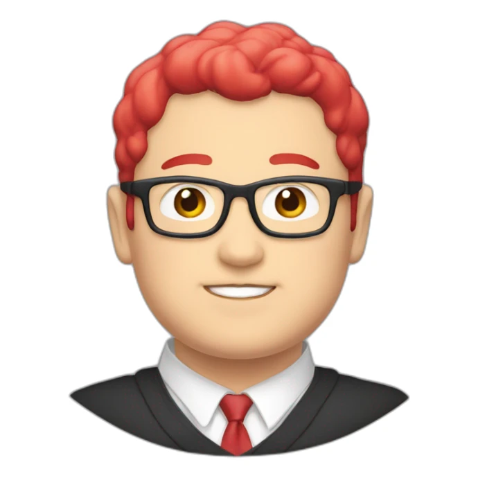 red-spectacles-fat-men-japanese-pinkhair sticker