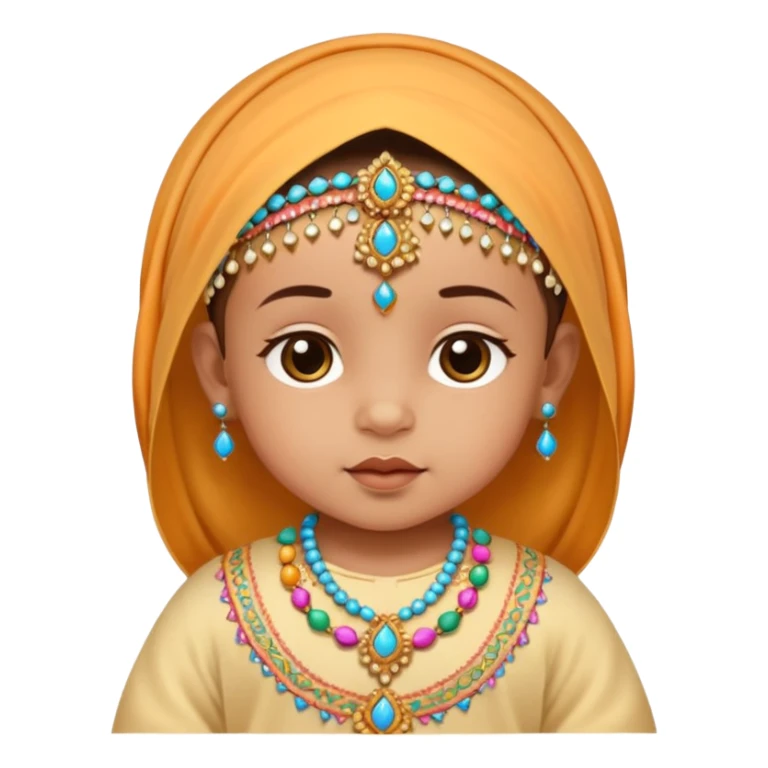  baby, dressed in colorful ghalibiya with delicate decorations sticker