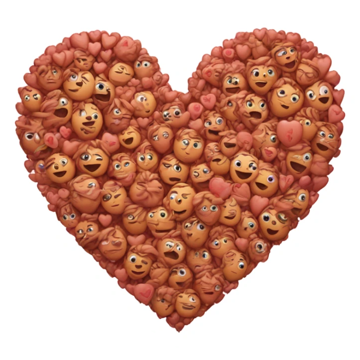 Big heart with little hearts next to it  sticker