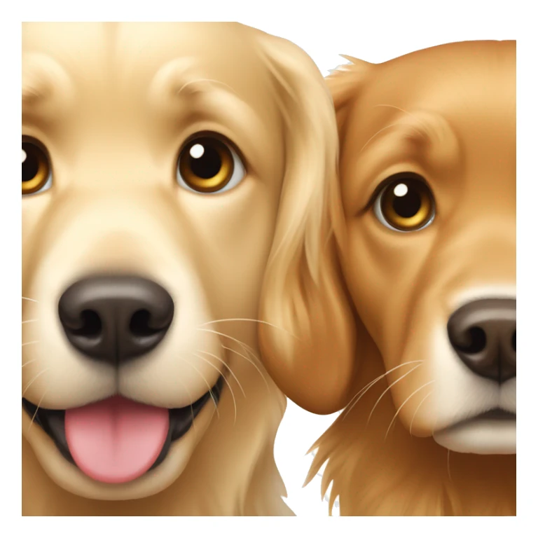 Blonde and red golden retriever next to each other sticker
