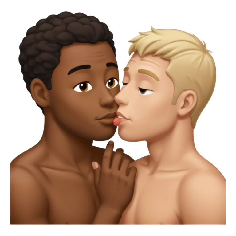 The black guy, kissing a white guy sticker