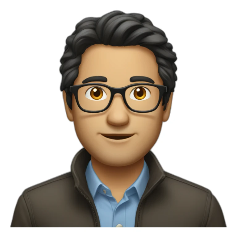 dark hair glasses technical expert vc investor casual medium length hair sticker