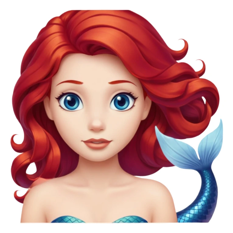 Ariel mermaid with red hair sticker