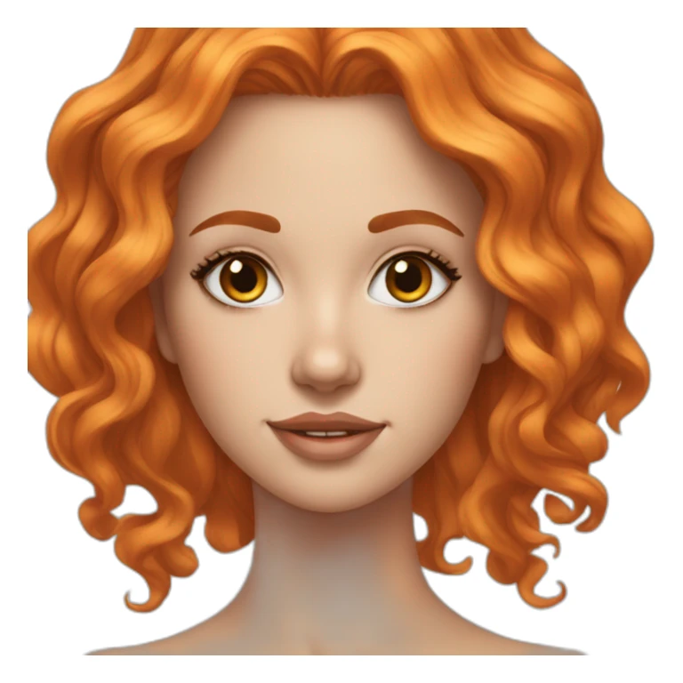 wavy-orange-hair-white-girl-eyeliner sticker