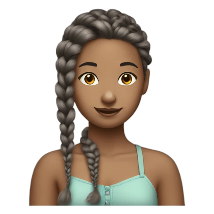 rat braiding girl's hair sticker