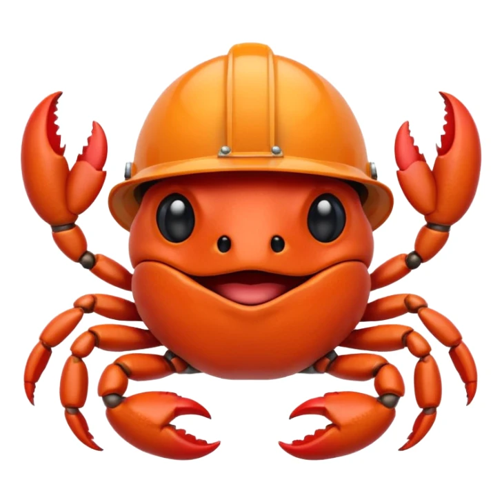 cute toon crab with helmet sticker