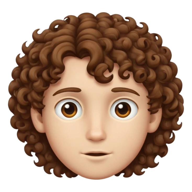Boy with curly brown hair  sticker