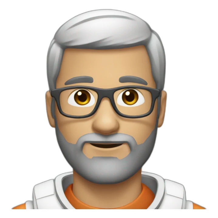 astronaut black-beard caucasian-man white-glasses sticker