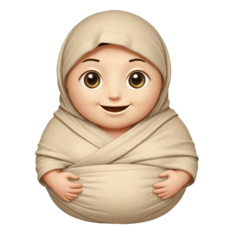 Mummy Cartoon: Chubby, friendly-looking mummy with oversized eyes and loose wrappings
 sticker