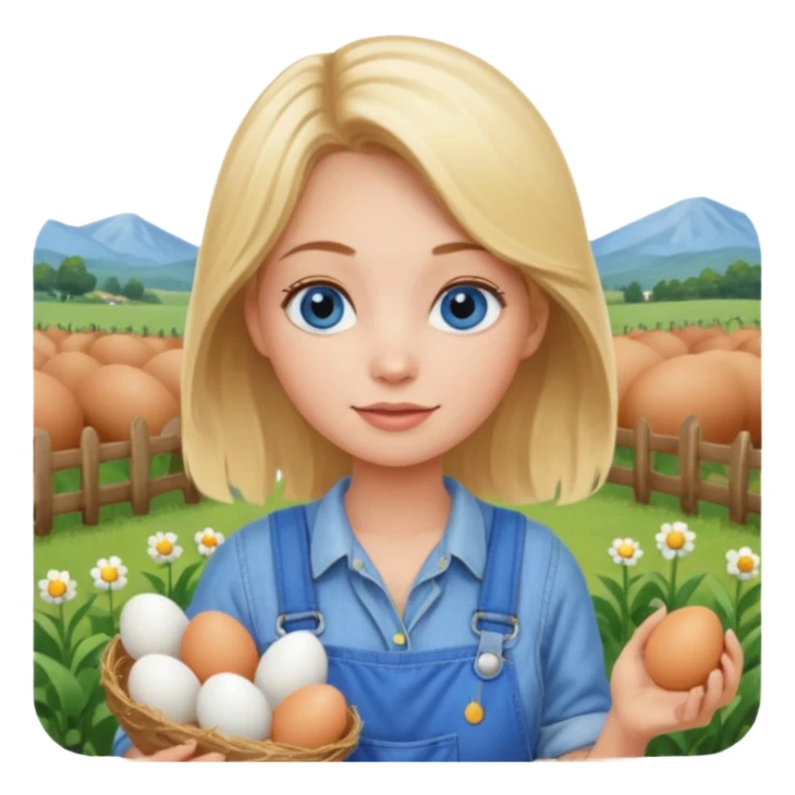 a portrait of farmer girl collect eggs



 sticker