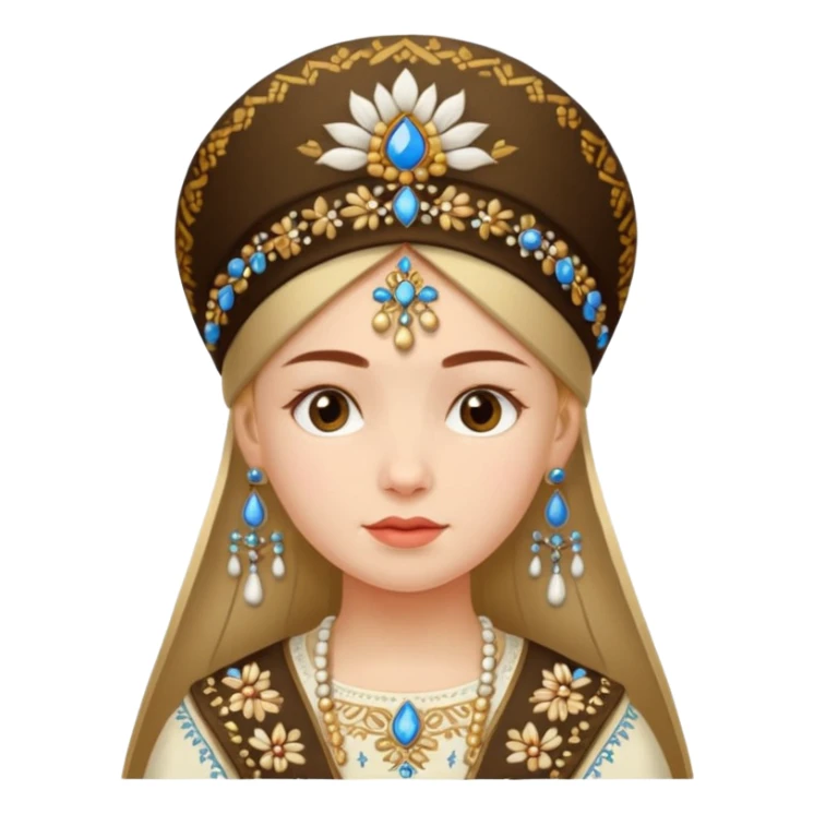 Slavic-looking girl wearing a traditional Russian kokoshnik sticker