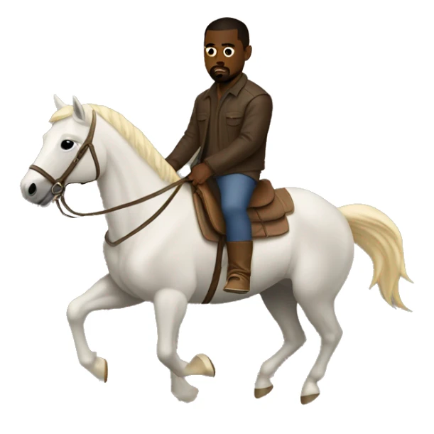 Kanye west riding a horse  sticker