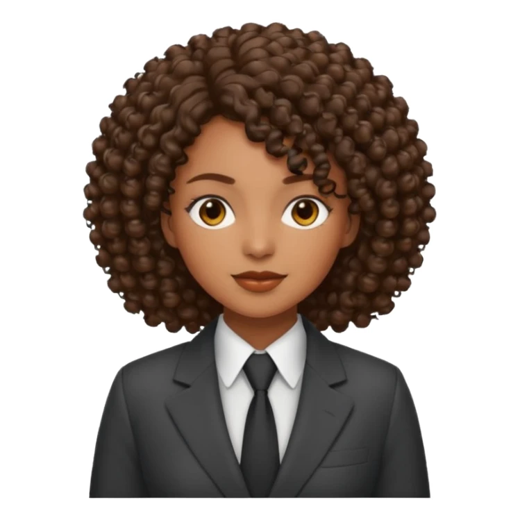 curly-haired black woman in a suit sticker