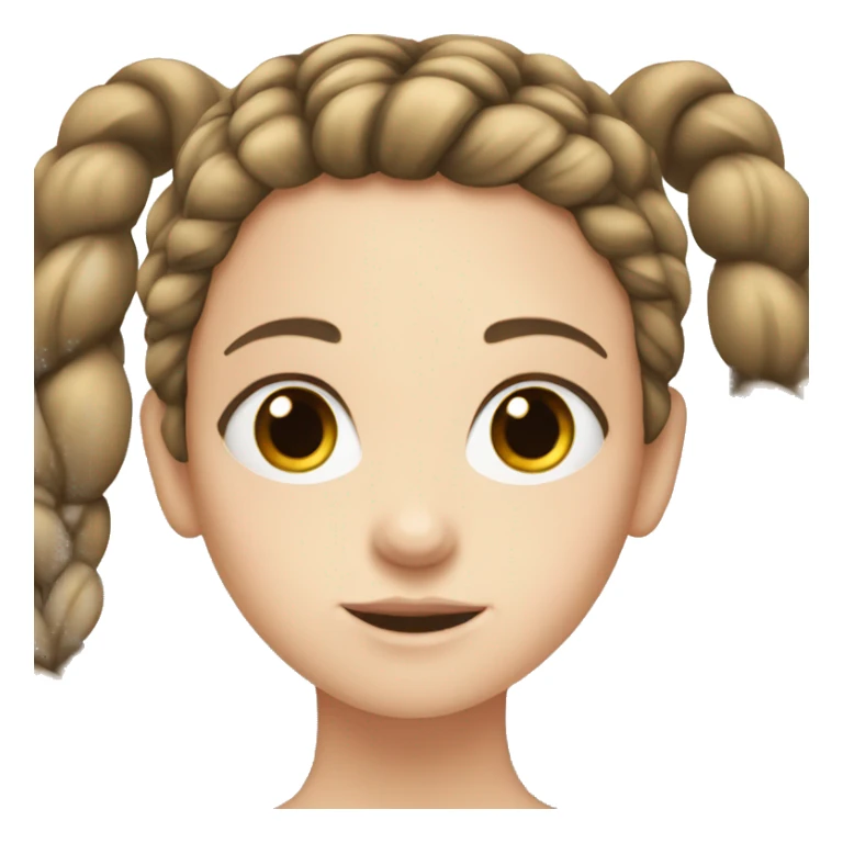 white girl with hazel eyes and dark hair in a braid sticker