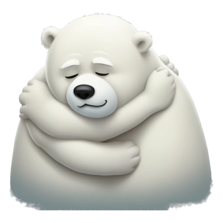 polar bear hugging fat man Jonah hill   sticker