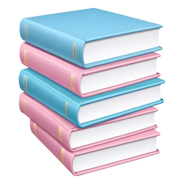 books light pink and light blue sticker