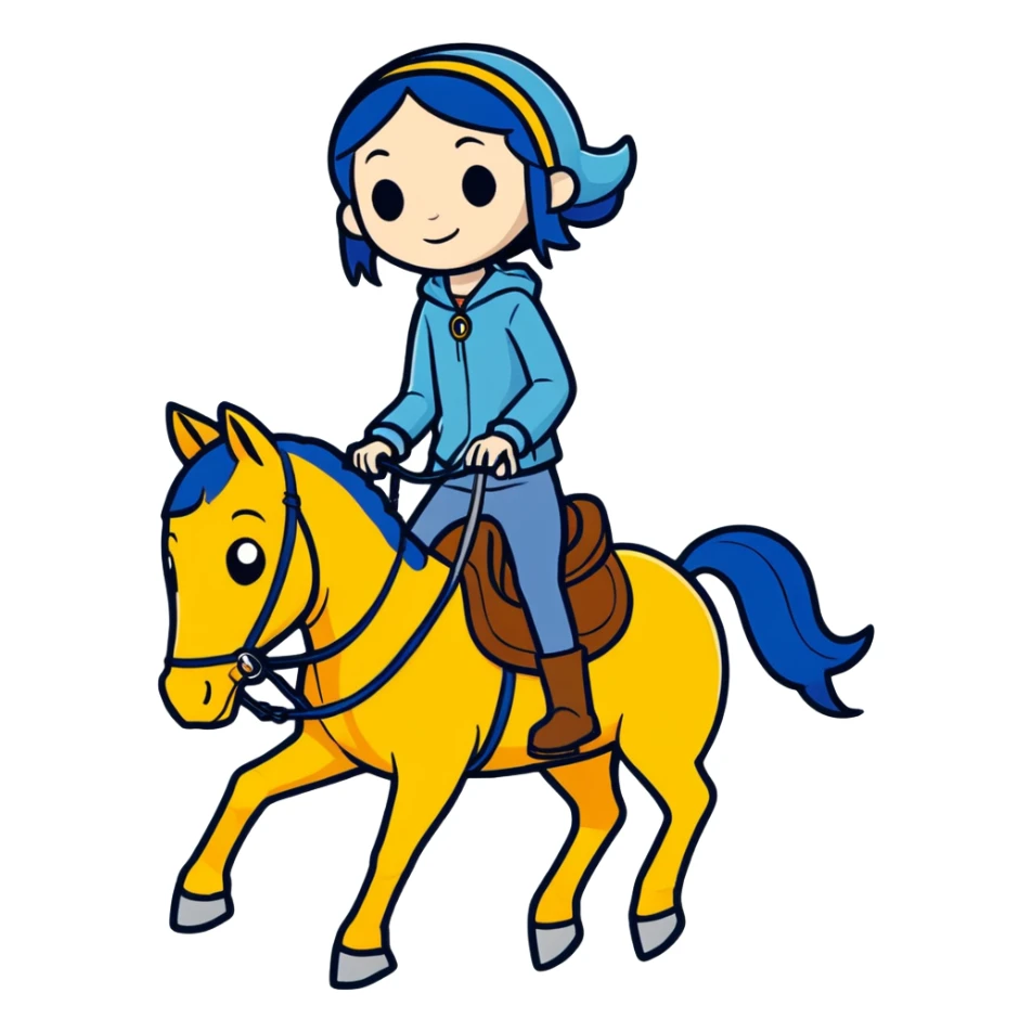 Coraline on a horse  sticker