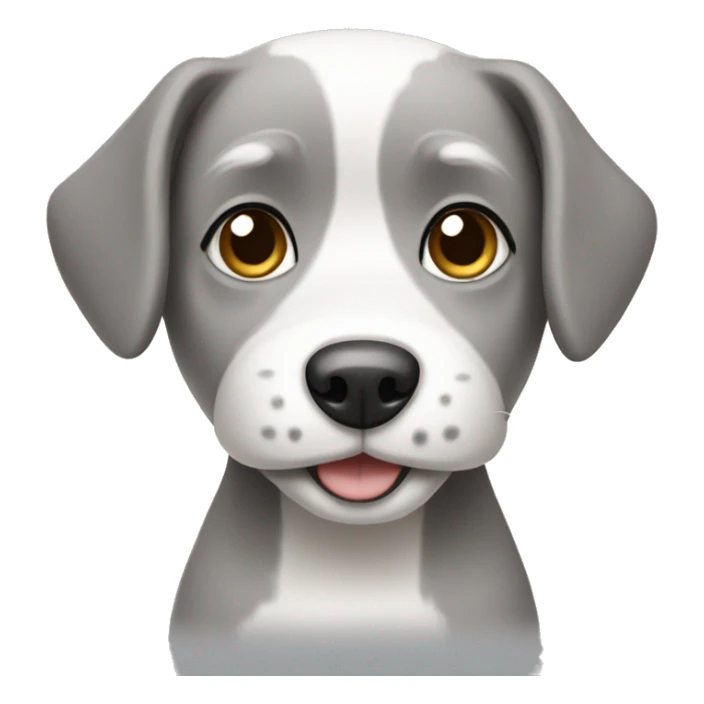 Grey and white little dog sticker