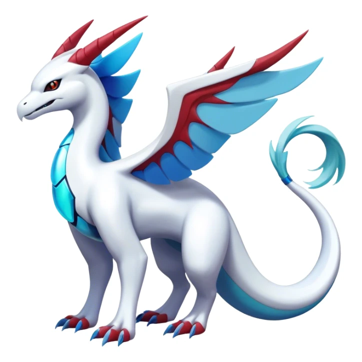 Futuristic lugia-reshiram-suicune-Glaceon-hybrid, full body sticker