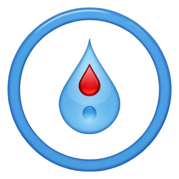 Modern and clean diabetes awareness symbol with blue circle and blood drop in the middle. sticker
