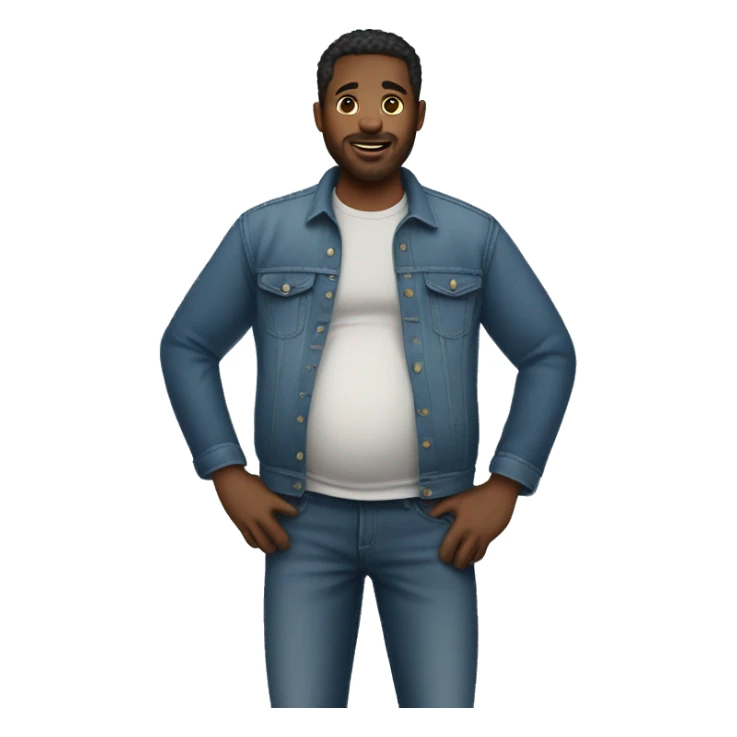 Pregnant man wearing jeans sticker