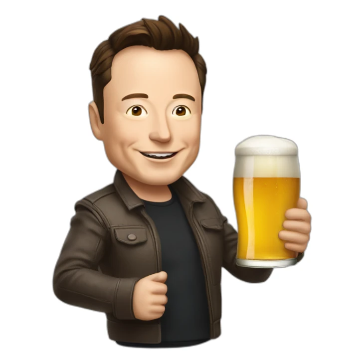 Elon Musk qui boit une bière  sticker