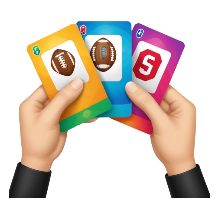 hand opening football card packs in madden sticker