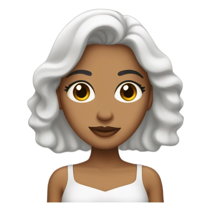 Mujer morena con cabello ondulado negro y ojos cafés  sticker