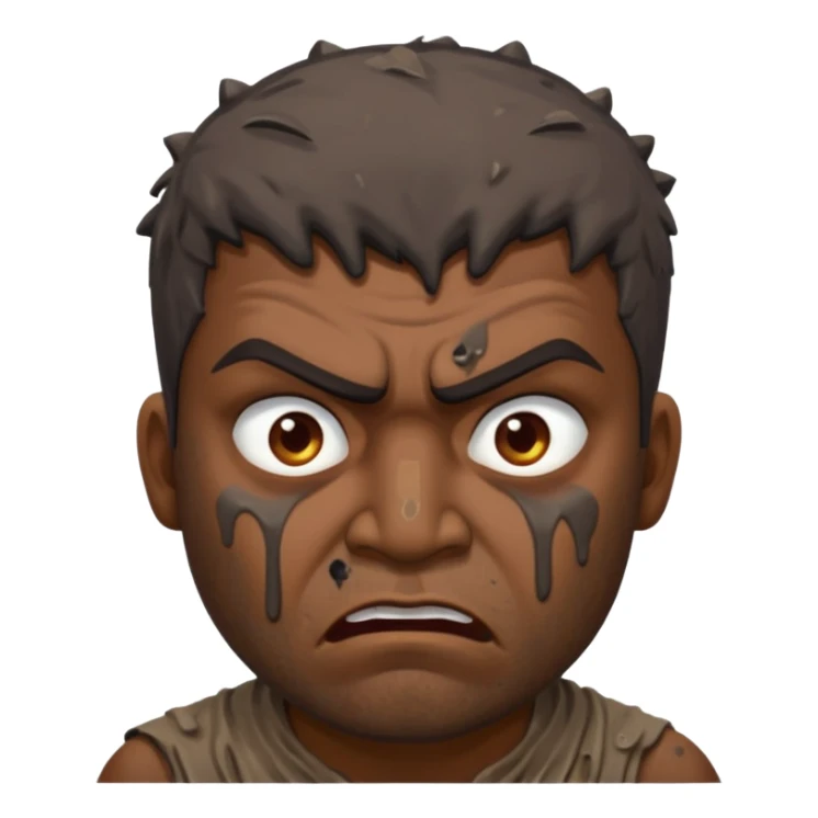 Indian man covered in dirty chunky mud angry sticker