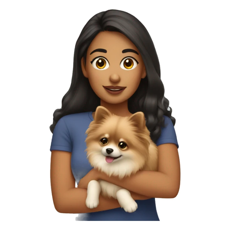 Latina girl with Pomeranian sticker