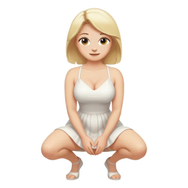 fullbody busty blonde naked pawg buxom kneeled in squat sfw sticker