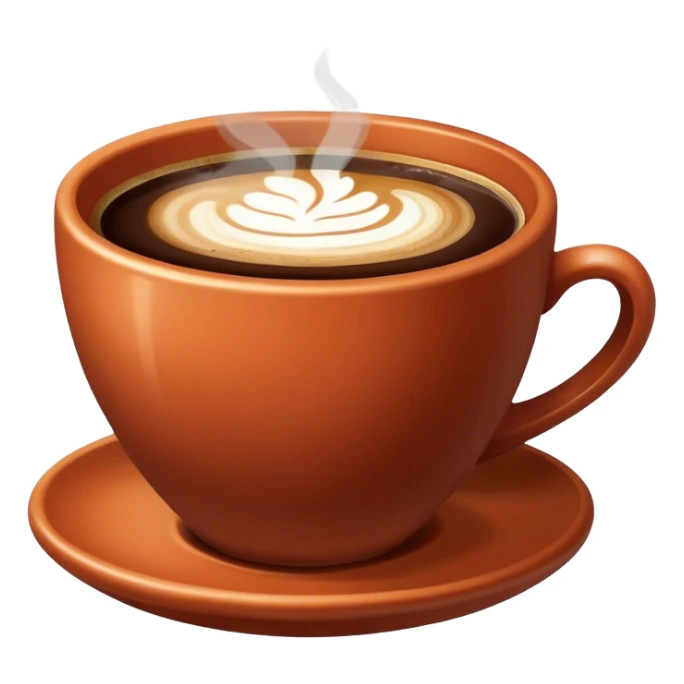 Beautiful terracotta color cup of coffee sticker