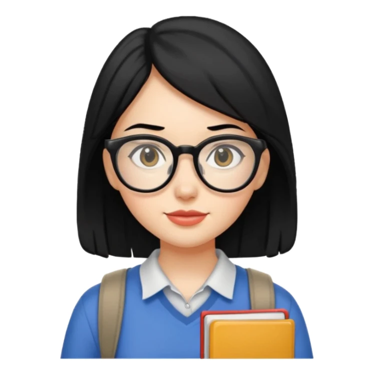 a female college student, and black hair, no back pack sticker