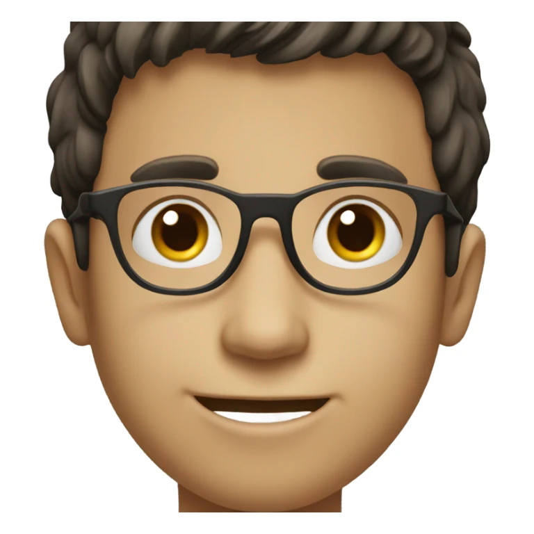 smiling boy in glasses with dark hair sticker