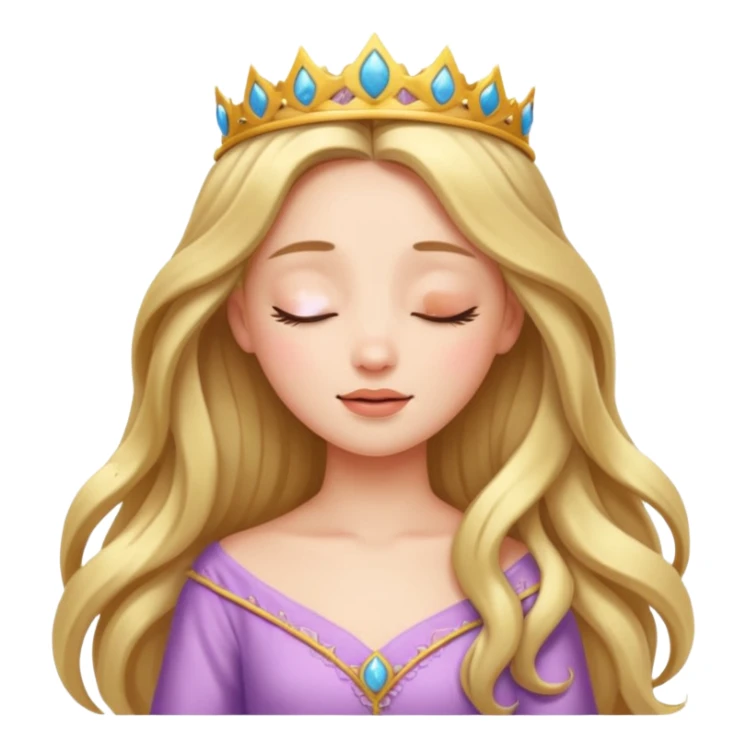 a beautiful princess closing her eyes calmly sticker