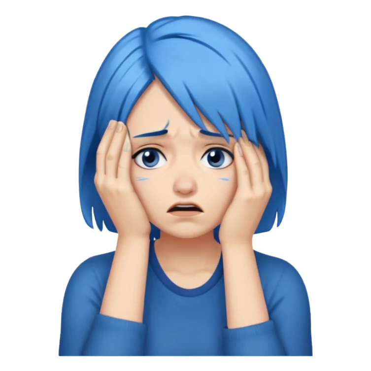 Facepalm woman with blue hair sticker