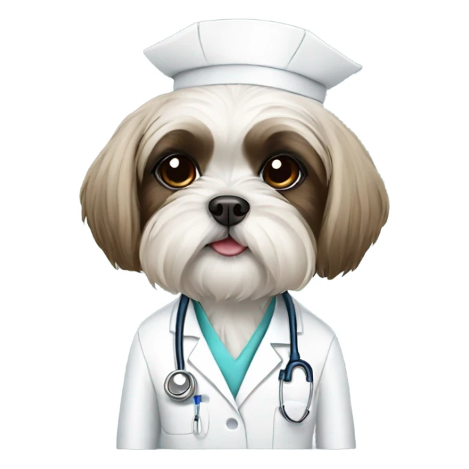 Shih Tzu girl doctor sticker