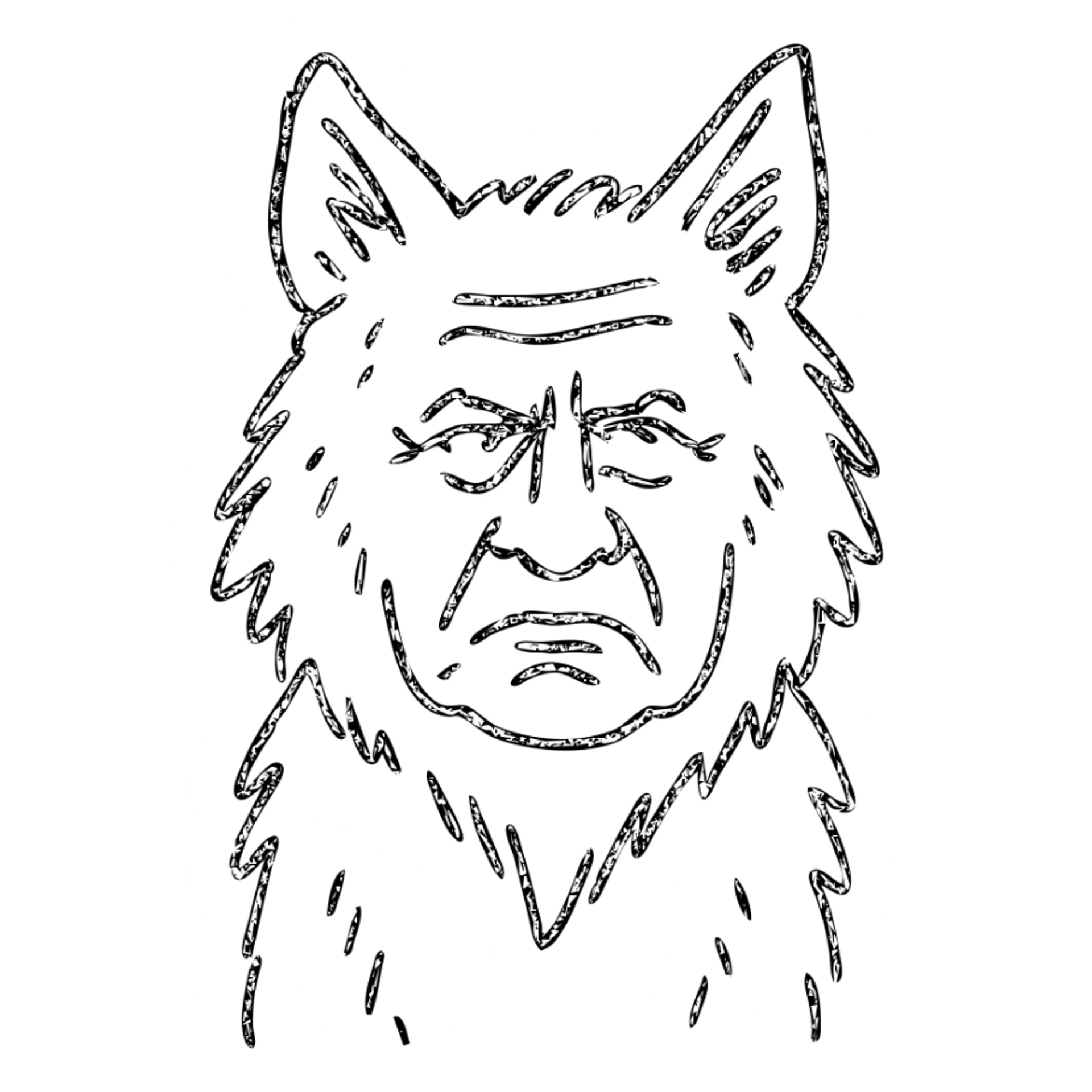 wolf with the face of Vladimir Zhirinovsky sticker