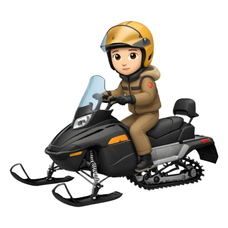 Black Snowmobile with rider sticker