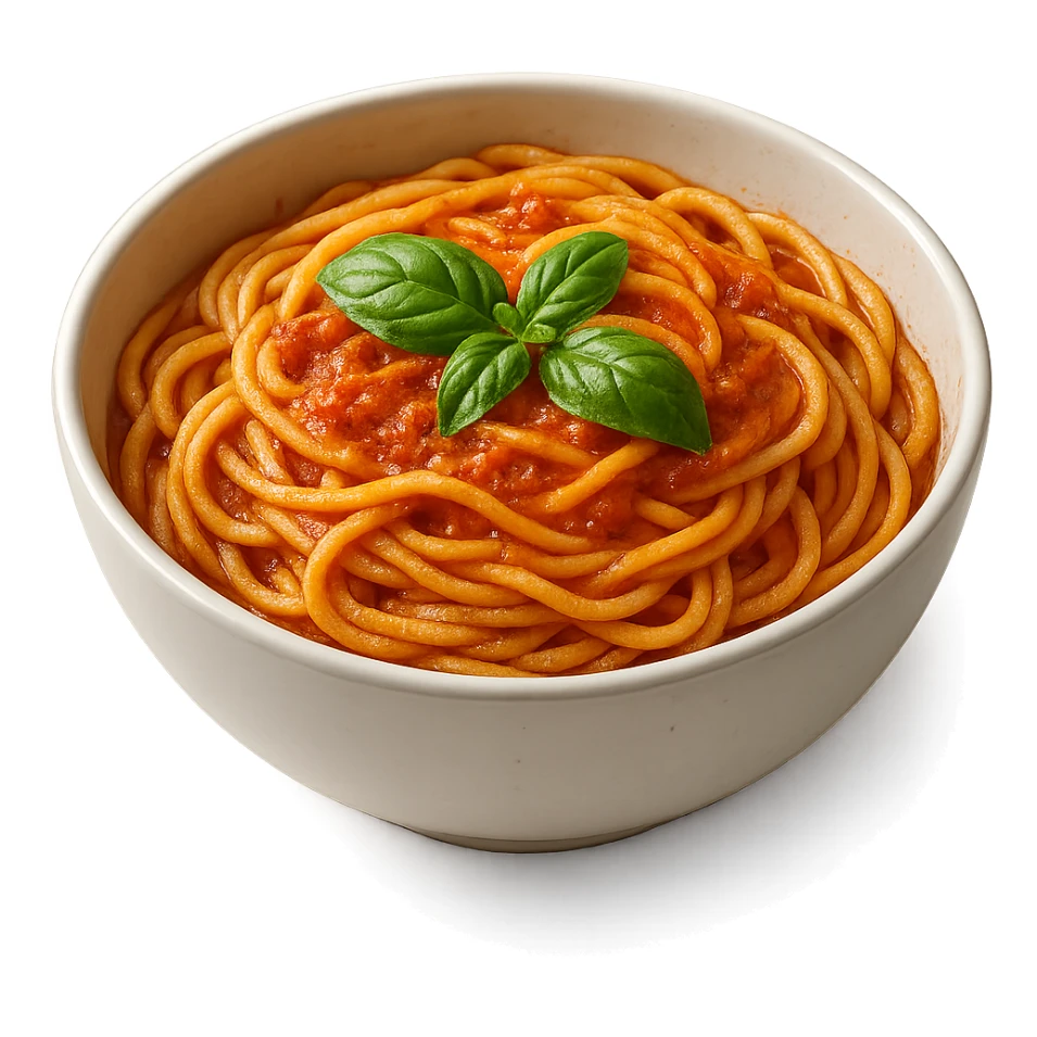 bowl di pasta al sugo, iperrealistico 4k sticker
