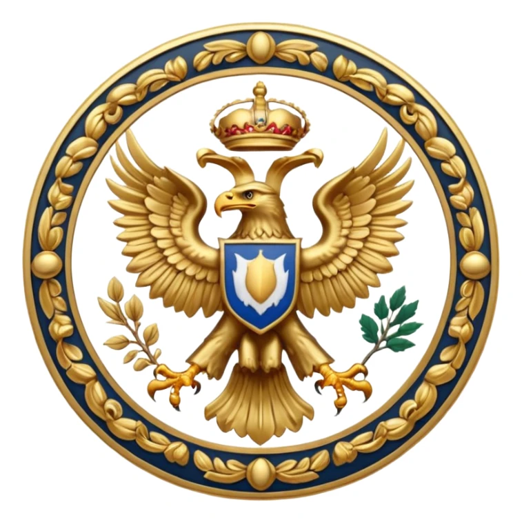 Bicephalous Eagle crest / brosch in a cirkel sticker